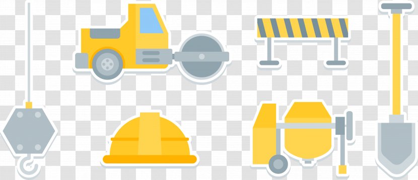 Architectural Engineering Heavy Equipment Illustration - Icon - Site Construction Tools Transparent PNG
