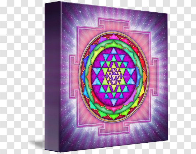 Lakshmi Sri Yantra Mandala Canvas Print - Purple Transparent PNG