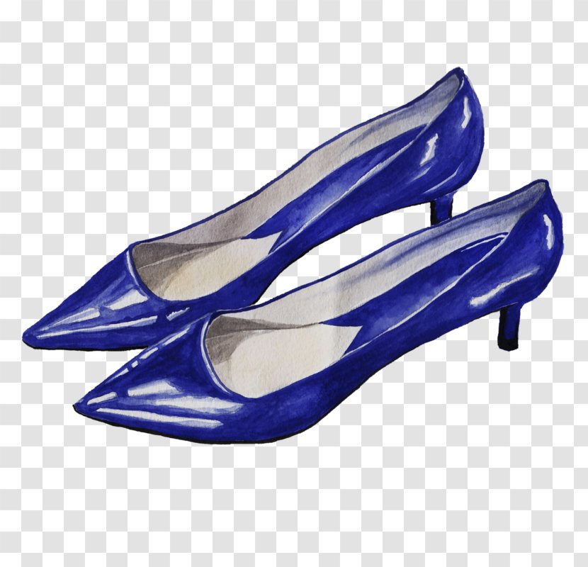 Blue High-heeled Shoe - Footwear - Chaussure Transparent PNG