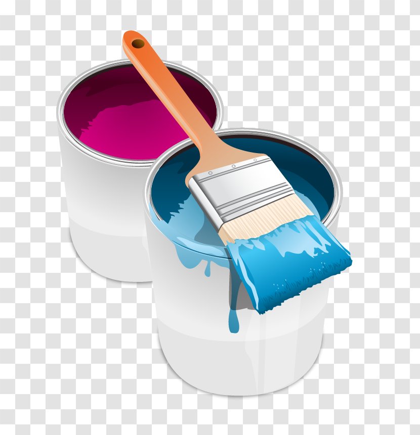 Paint Tin Can Brush Clip Art - Vector Bucket Transparent PNG