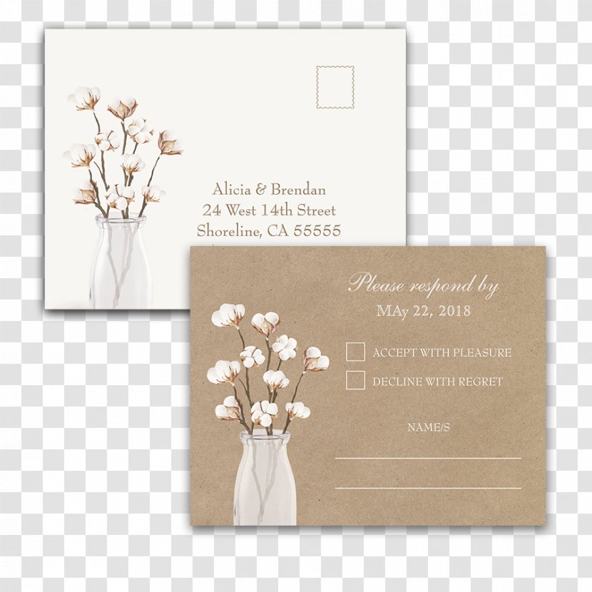 Wedding Invitation Kraft Paper Reception - Engagement - Card Transparent PNG