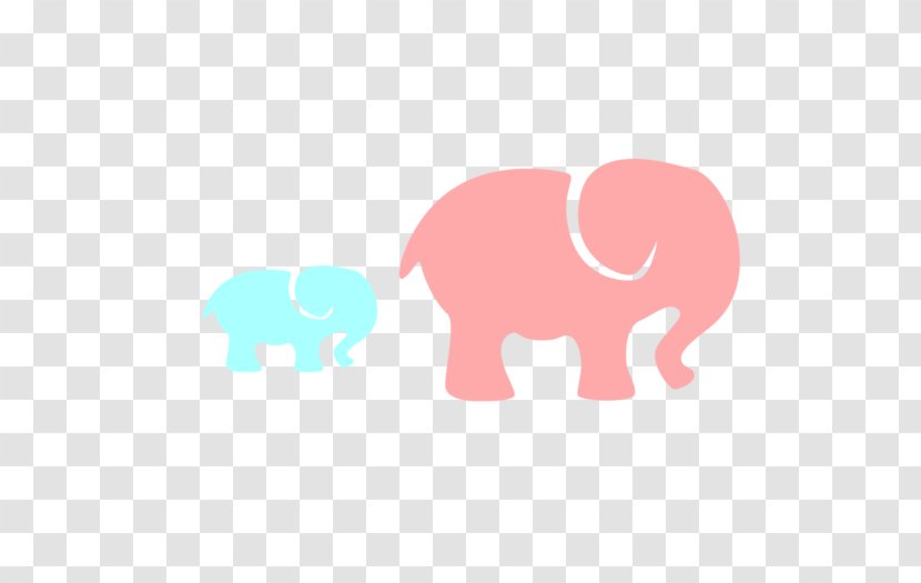 Clip Art Mother Elephant - Baby And Rabbit Transparent PNG