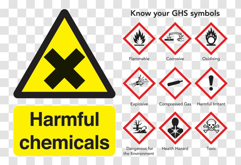 Occupational Safety And Health Chemical Hazard Sign - Yellow - Ghs Toxic Pictogram Transparent PNG