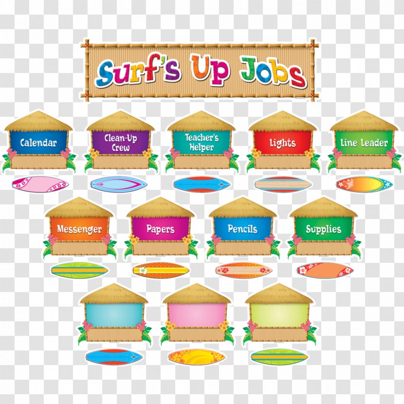 Bulletin Board Surf's Up Teacher Student Job - Cleaners Classroom Transparent PNG