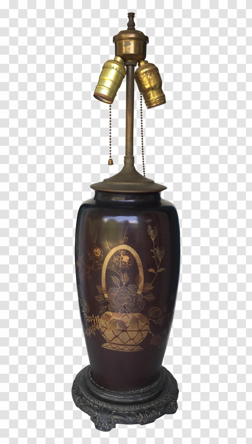 01504 - Brass - Hand Painted Lamp Transparent PNG