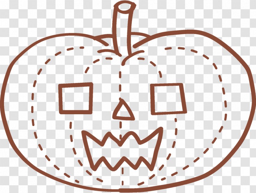 Jack-o-Lantern Halloween Carved Pumpkin - Jackolantern - Smile Line Art Transparent PNG