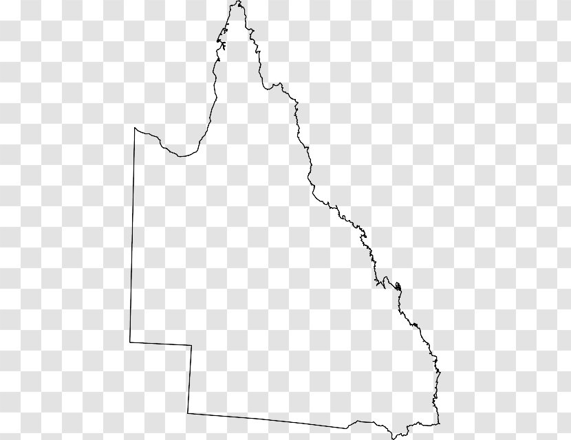 Queensland Map Coloring Book Clip Art - Black Transparent PNG
