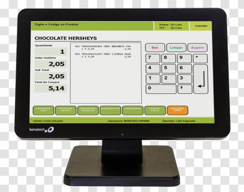 Resistive Touchscreen Computer Monitors Point Of Sale Printer - Electronics - Pos Terminal Transparent PNG