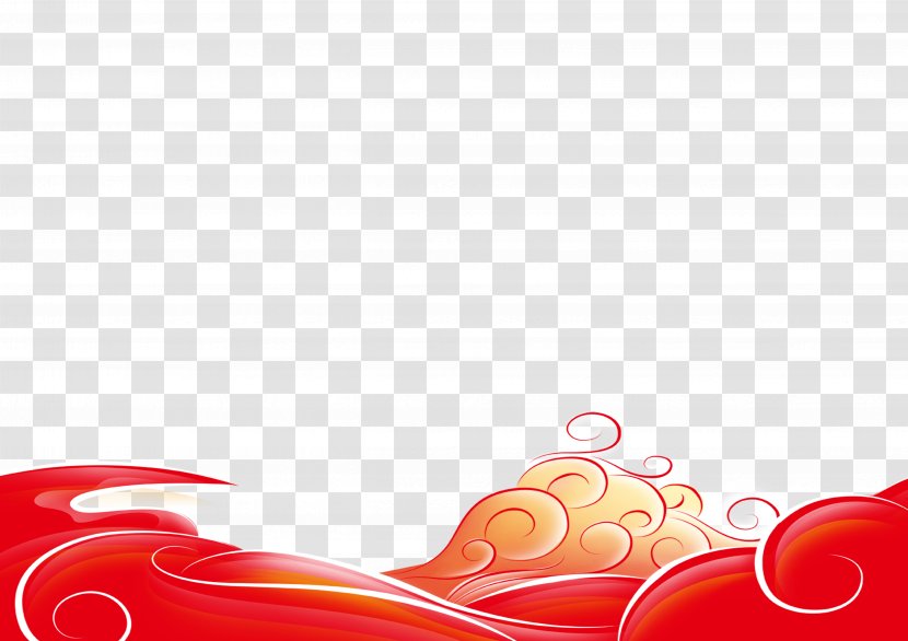 Wind Wave Poster Pattern - Heart - Red Tumbling Waves Transparent PNG