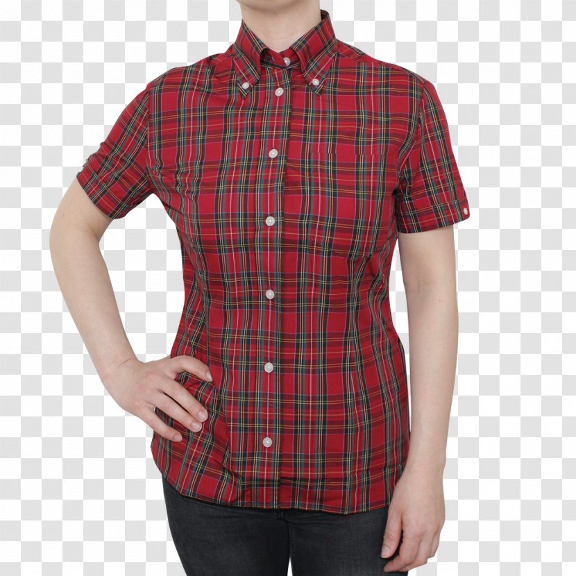 Tartan Maroon - Shirt - Button Down Hemd Transparent PNG