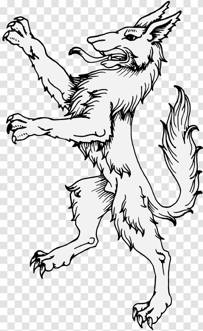 Gray Wolf Wolves In Heraldry Carnivora - Mammal - Black And White Transparent PNG