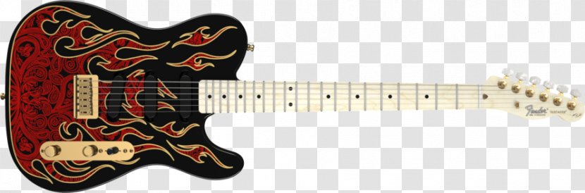 James Burton Telecaster Fender Electric Guitar Bass - Watercolor Transparent PNG