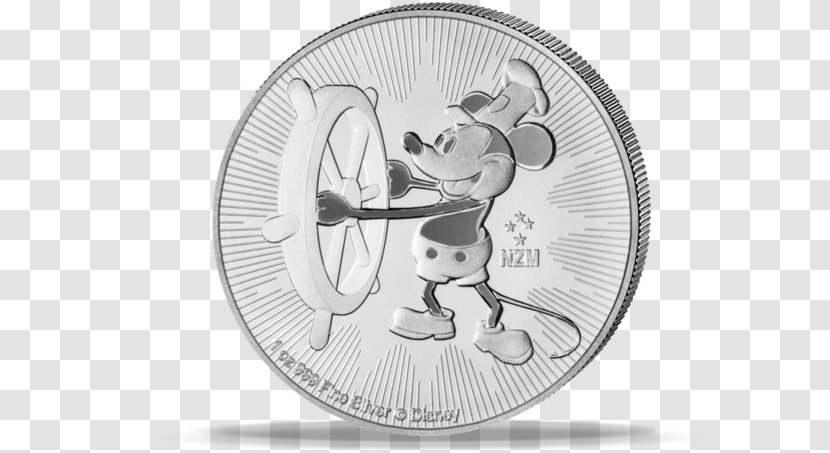 Perth Mint Silver Coin Bullion - Peace Dollar - Steamboat Willie Transparent PNG
