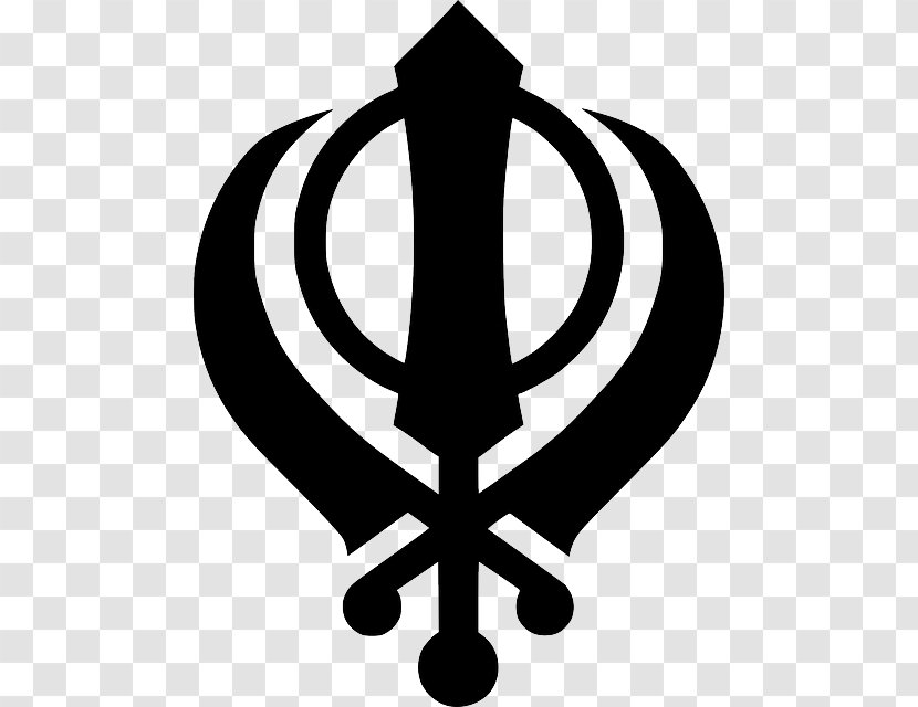 Sikhism Khanda Religion Ik Onkar Gurdwara - Religious Symbol - Black Sword Transparent PNG