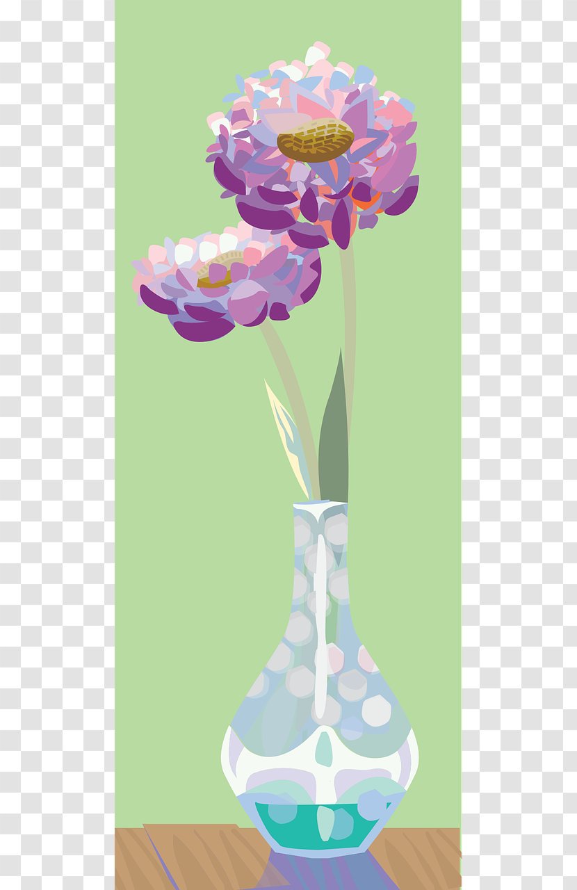 Vase Glass Flower Purple Transparent PNG