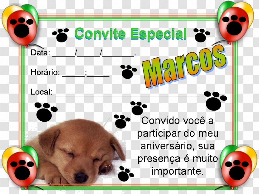 Dog Breed Puppy Convite Party - Hotel Transparent PNG