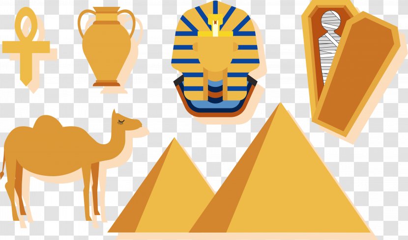 Egyptian Pyramids Ancient Egypt Clip Art - Pharaoh - Vector Material Transparent PNG