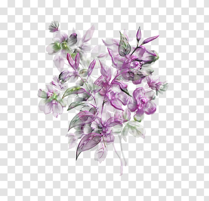 Purple - Cut Flowers - Aquarela Transparent PNG