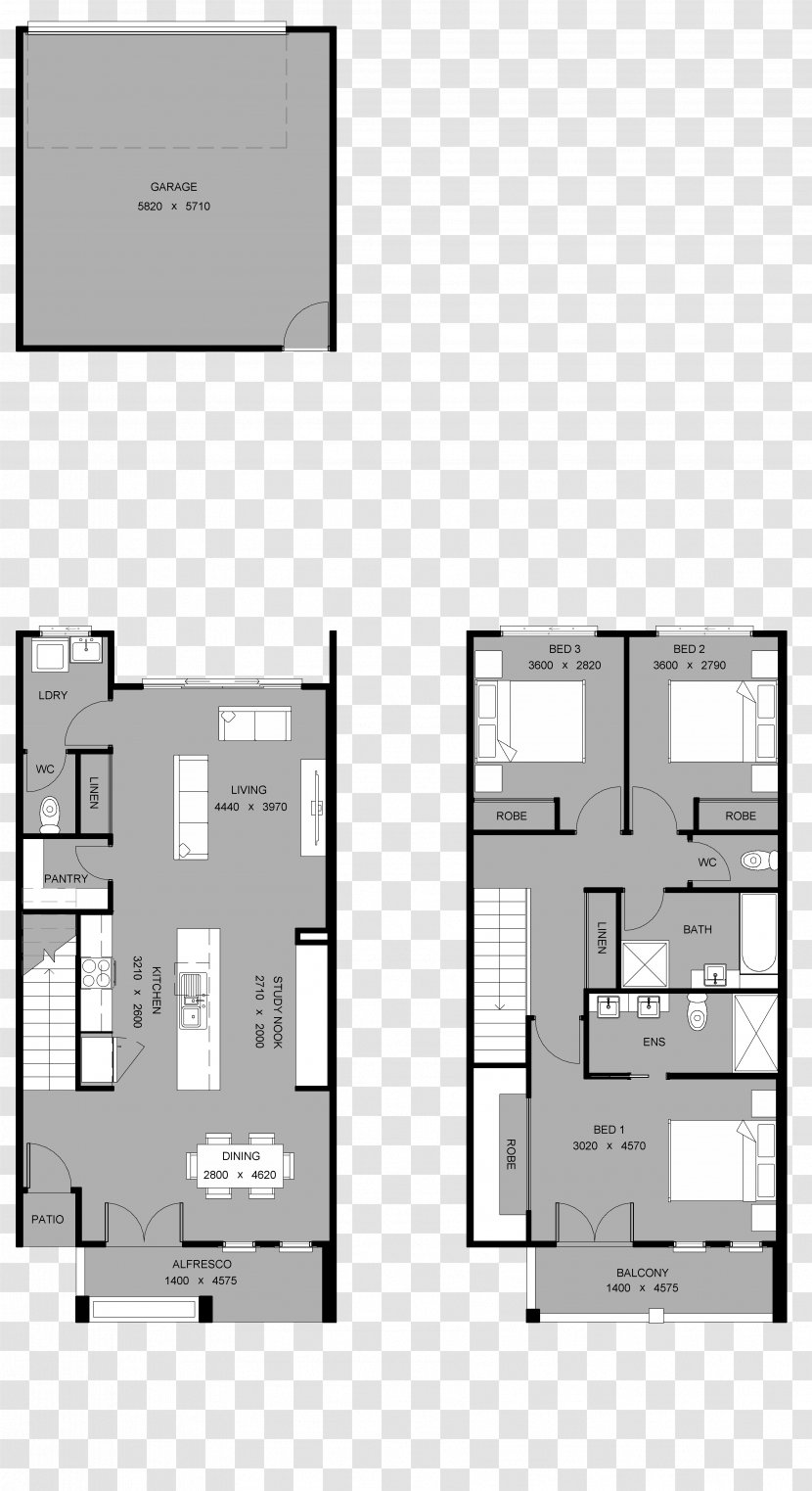 Floor Plan Architecture House Building - Black And White Transparent PNG