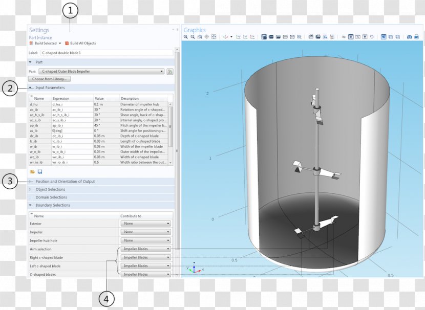 Mixing Impeller Mixer Propeller Turbine Blade - Comsol Multiphysics - Multi Part Transparent PNG