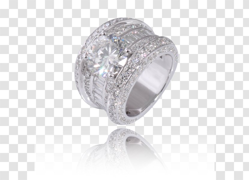 Body Jewellery Silver Wedding Ring - Diamond Transparent PNG