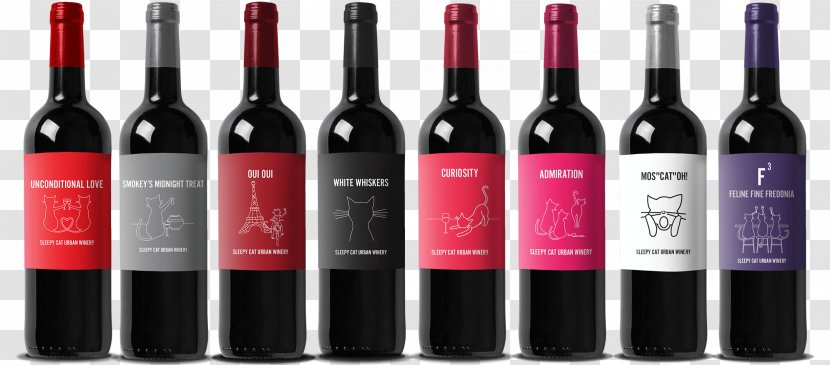 Sleepy Cat Urban Winery Liqueur Dessert Wine Red - Bottle Transparent PNG