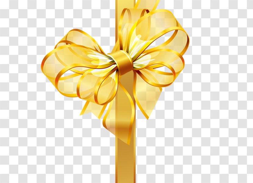 Ribbon Clip Art - Petal - Yellow Bow Transparent PNG