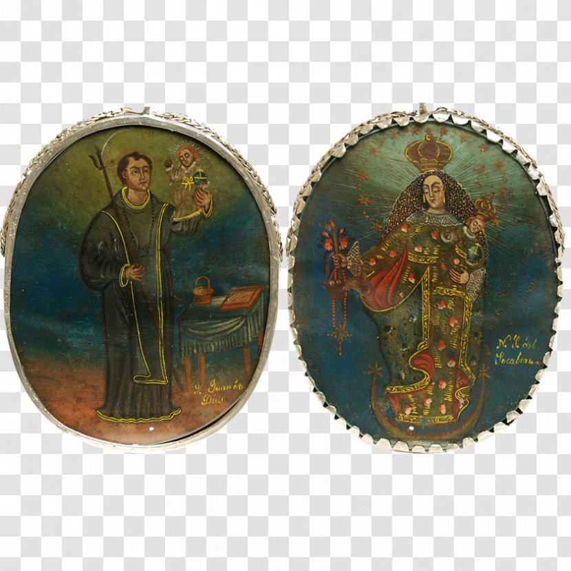 Medal Reliquary Portugal Church Spaniards - Colonial Arts - Hand Painted Coconut Transparent PNG
