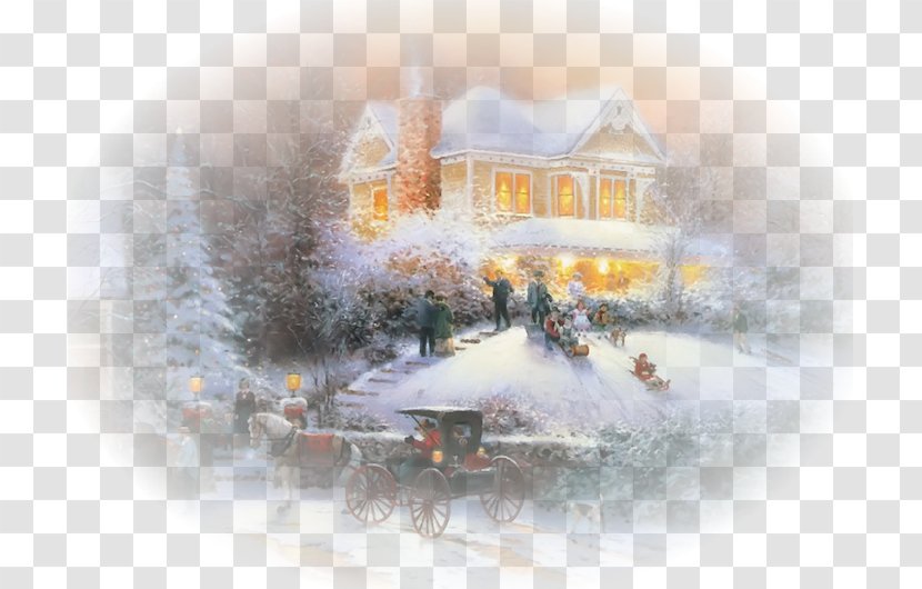Painting Artist Christmas Cottage - Scene Transparent PNG