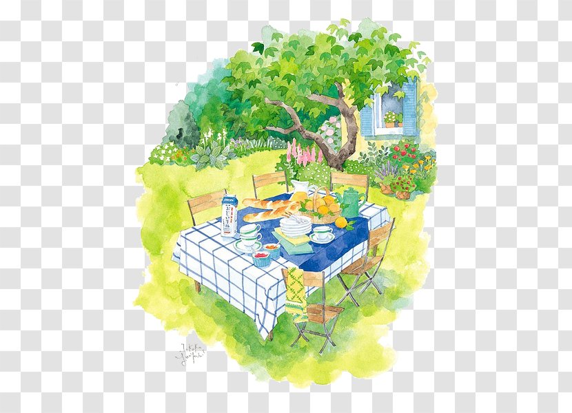 Illustration - Grass - Hand-painted Outdoor Dining Table Transparent PNG