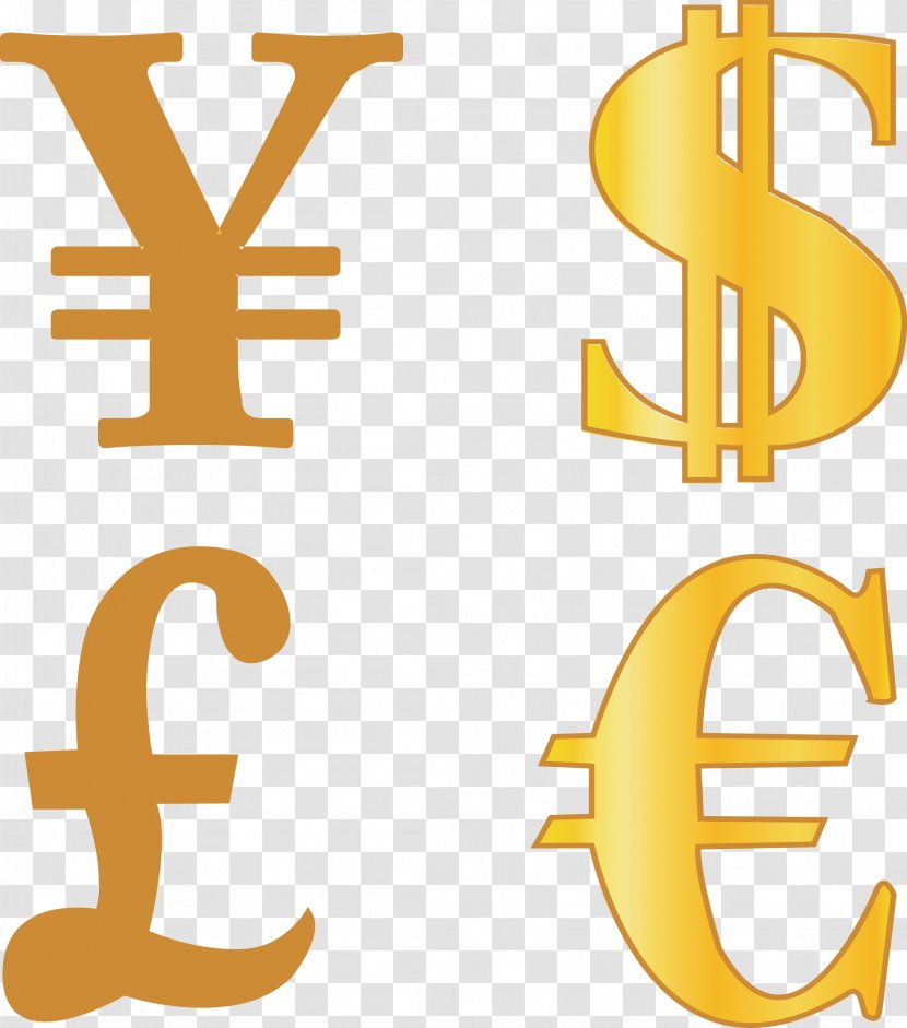 Japanese Yen Sign Symbol Illustration - Yellow - Four Coin Transparent PNG