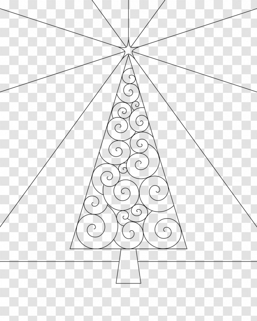 Line Art Christmas Tree Coloring Book - Party - Outline Transparent PNG
