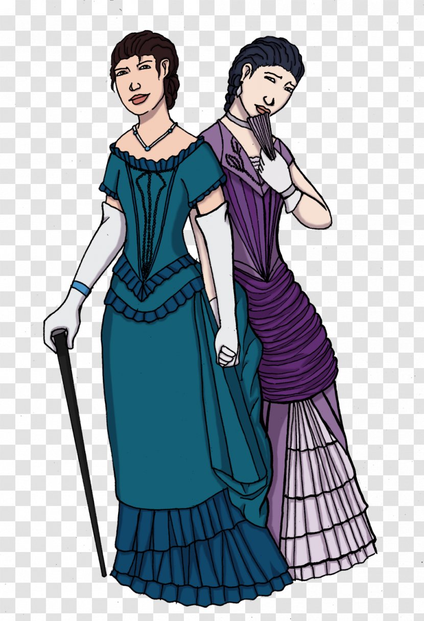 Gown Costume Design Cartoon - VICTORIAN AGE Transparent PNG