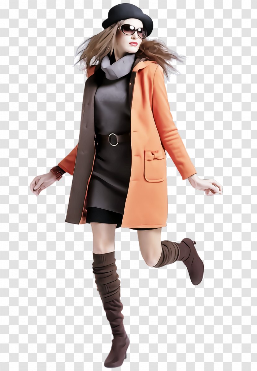 Clothing Coat Fashion Brown Standing - Knee - Costume Transparent PNG