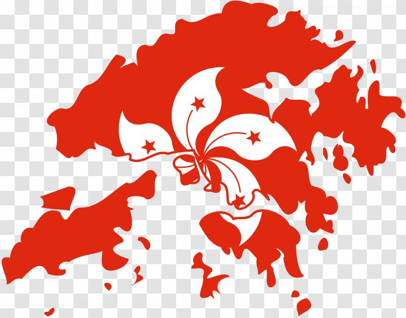 Flag Of Hong Kong Map - Symbol Transparent PNG