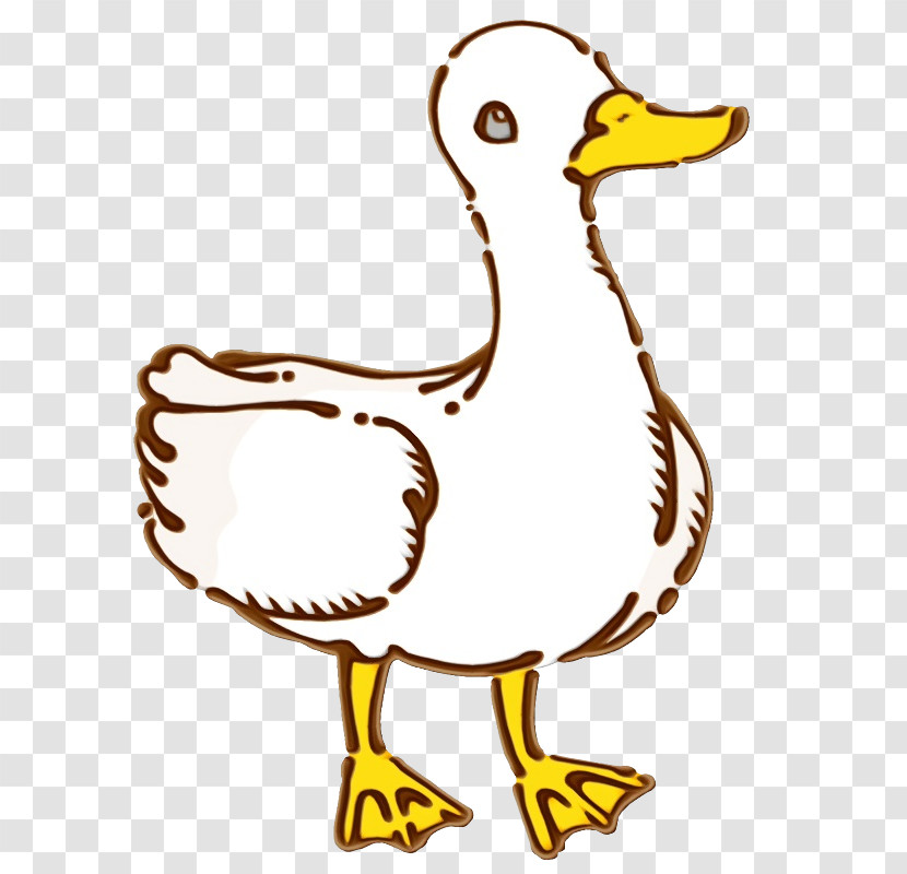 Duck Line Art Cartoon Animal Figurine Beak Transparent PNG