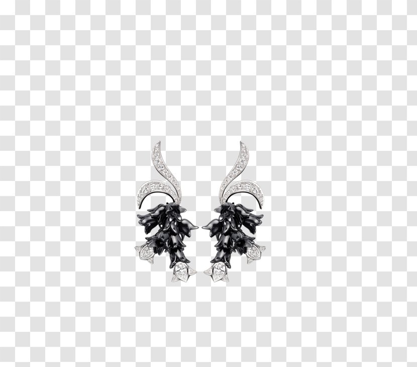 Earring Body Jewellery Silver Black M Transparent PNG