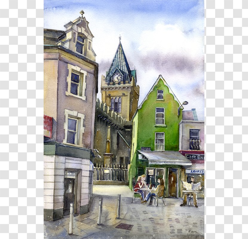 Watercolor Painting Facade Middle Ages Medieval Architecture - Street Transparent PNG