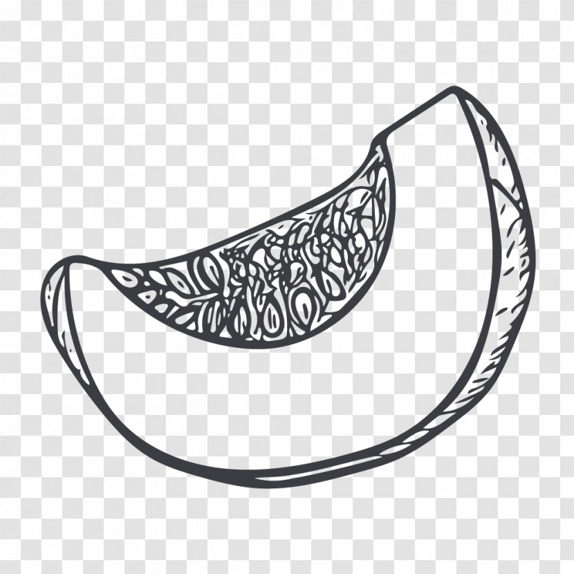 Hami Melon Design Fruit Image - Black And White - Area Transparent PNG