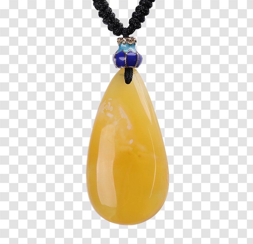 Amber Bee Pendant Necklace Gemstone - Beeswax Transparent PNG