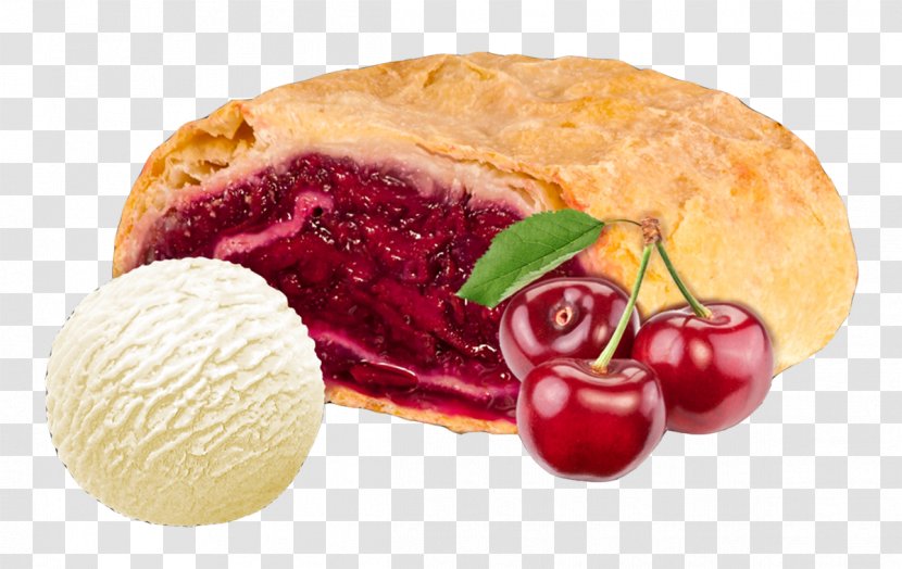 Strudel Makizushi Sushi Cherry Pie Ice Cream - Frozen Dessert Transparent PNG