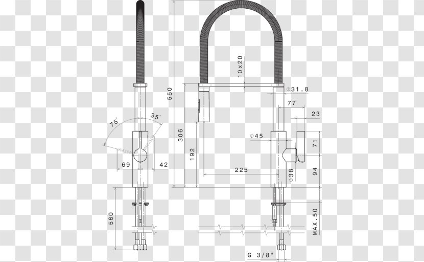 Door Handle Drawing Line - Double 11 Presale Transparent PNG