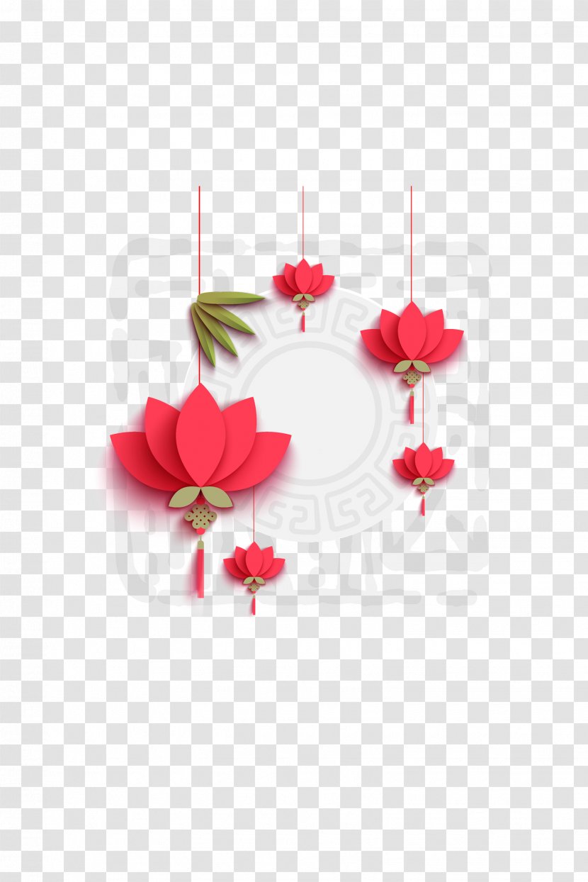 China Mid-Autumn Festival Banner Poster - National Day Of The Peoples Republic - Lotus Lantern Transparent PNG