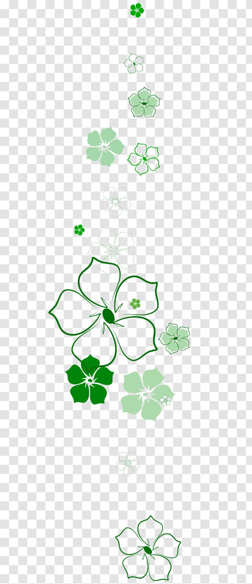 Green - Text - Small Floral Background Transparent PNG