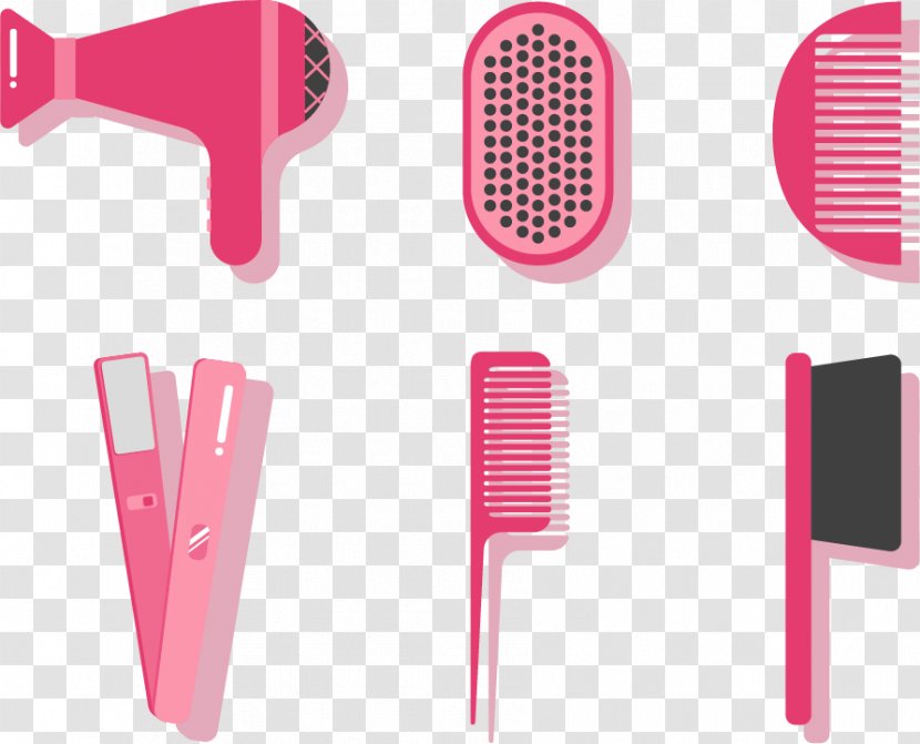 Make-up Brush Cosmetics - Barber - Vector Pink Hair Color Transparent PNG