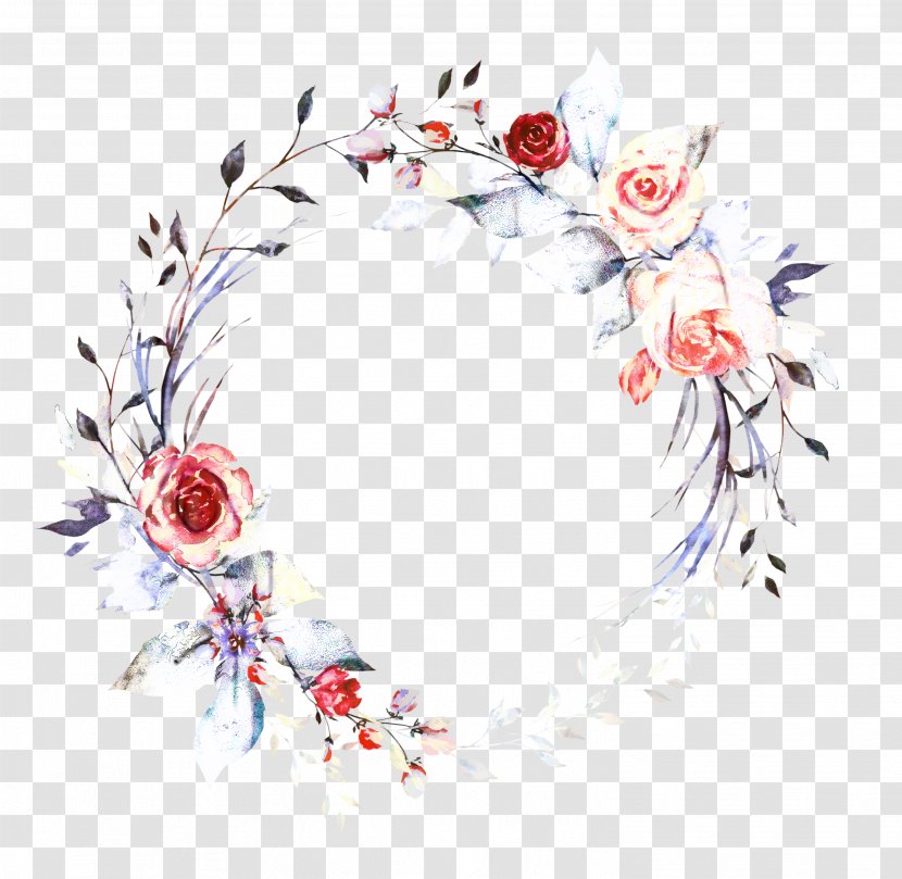 Watercolor Flower Wreath - Floral Design - Holly Ornament Transparent PNG