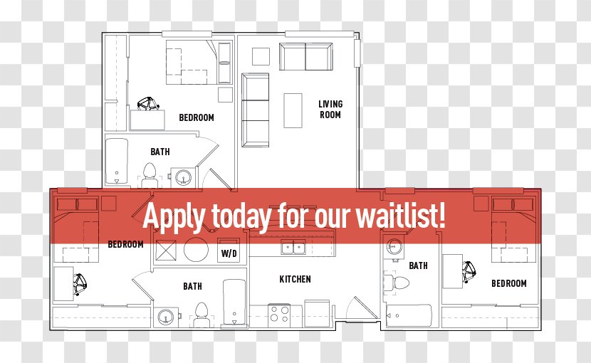 Floor Plan Line - Bed Transparent PNG