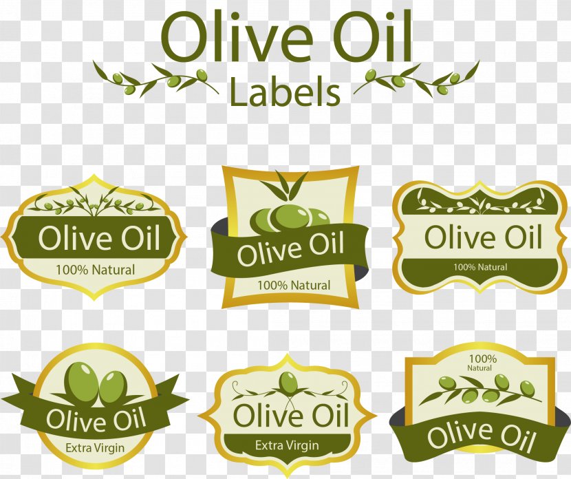 Olive Oil Mediterranean Cuisine - Vector Hand Painted Label Transparent PNG