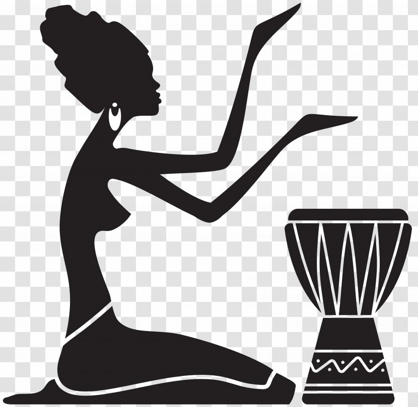 Silhouette Woman Painting Clip Art - Canvas - Africa Transparent PNG
