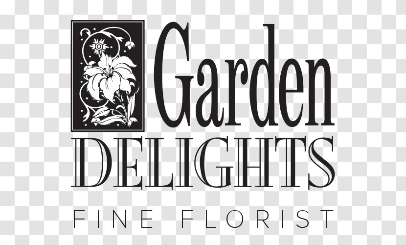 Garden Delights Fine Florist Franklin Logo Floristry Brand - Black And White - Honky Tonk Transparent PNG